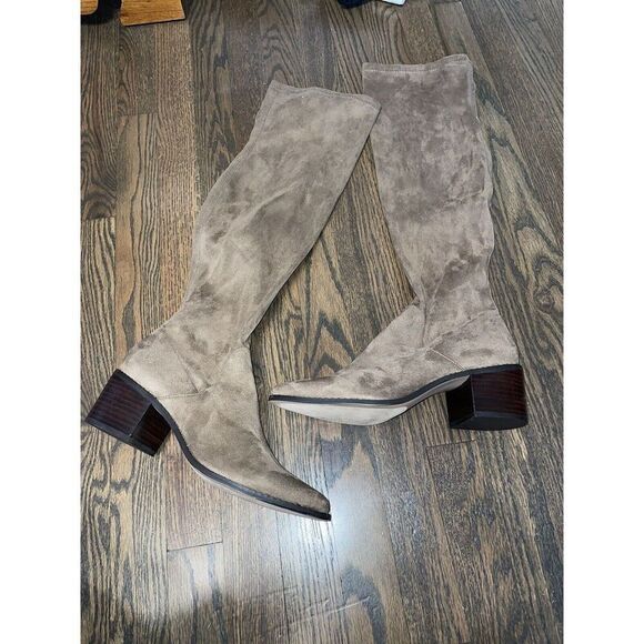 Steven by Steve Madden Boots Over The Knee Stretch Side Zip Wein 9.5 Tan - Picture 2 of 10